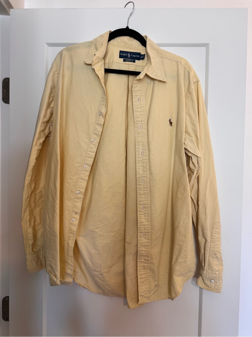 Ralph Lauren Men's Pale Yellow Button-Down Shirt
